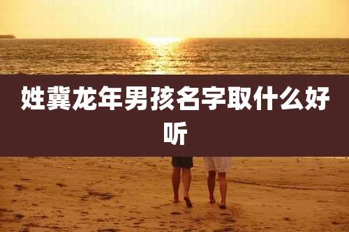 姓冀龙年男孩名字取什么好听
