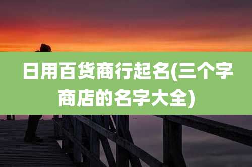 日用百货商行起名(三个字商店的名字大全)