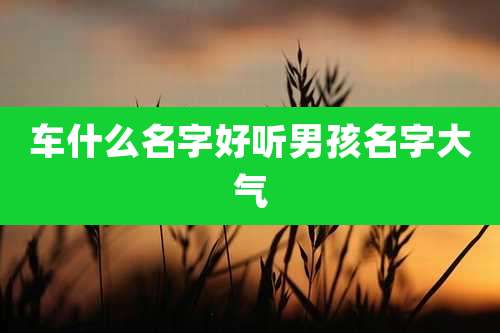 车什么名字好听男孩名字大气