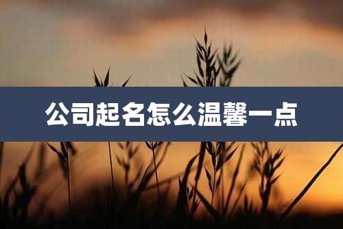 公司起名怎么温馨一点