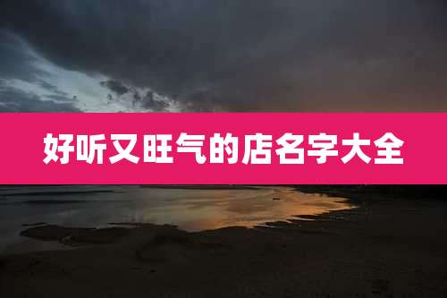 好听又旺气的店名字大全