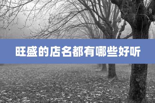 旺盛的店名都有哪些好听