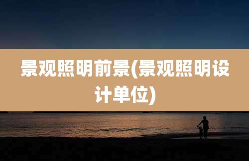 景观照明前景(景观照明设计单位)