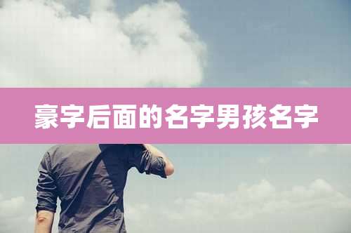 豪字后面的名字男孩名字