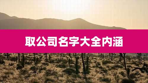取公司名字大全内涵
