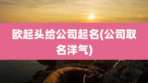 欧起头给公司起名(公司取名洋气)