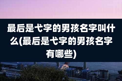最后是弋字的男孩名字叫什么(最后是弋字的男孩名字有哪些)