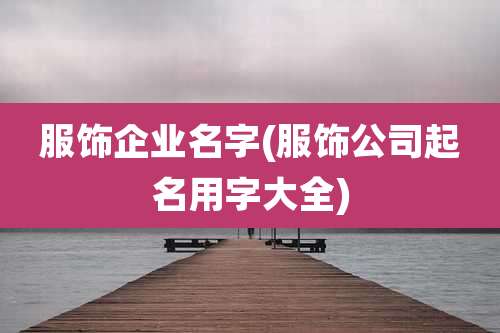 服饰企业名字(服饰公司起名用字大全)