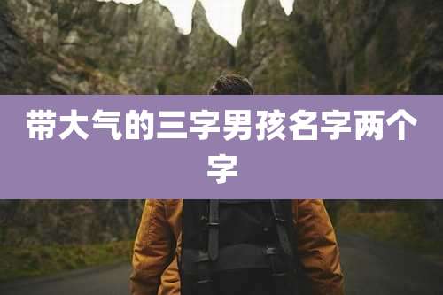 带大气的三字男孩名字两个字