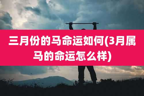 三月份的马命运如何(3月属马的命运怎么样)