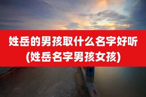 姓岳的男孩取什么名字好听(姓岳名字男孩女孩)