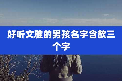 好听文雅的男孩名字含歆三个字