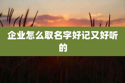 企业怎么取名字好记又好听的