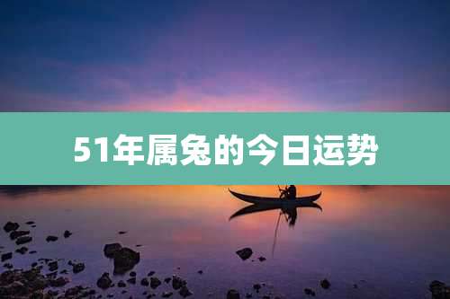51年属兔的今日运势