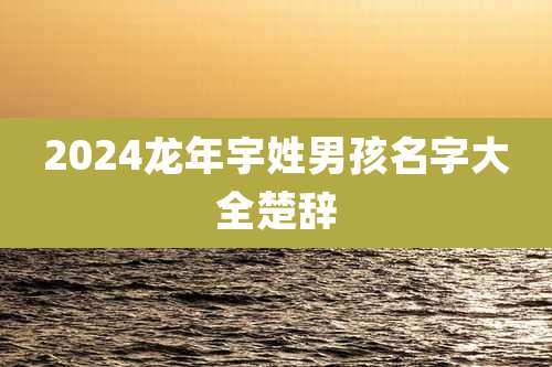2024龙年宇姓男孩名字大全楚辞
