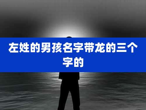 左姓的男孩名字带龙的三个字的