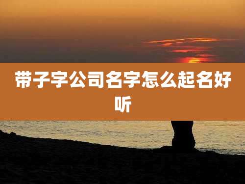 带子字公司名字怎么起名好听