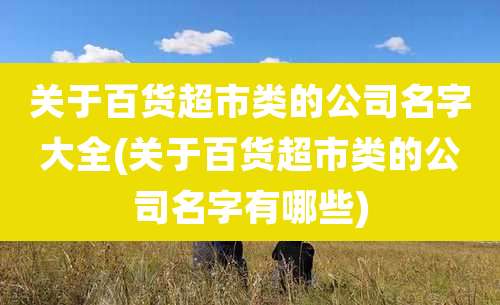 关于百货超市类的公司名字大全(关于百货超市类的公司名字有哪些)