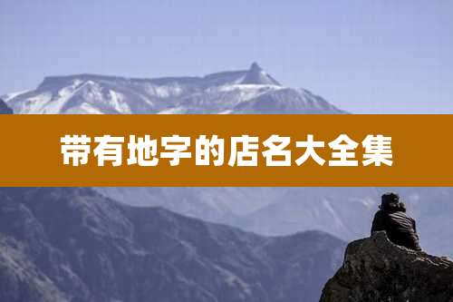 带有地字的店名大全集