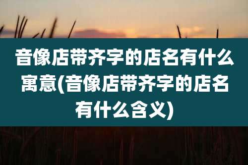 音像店带齐字的店名有什么寓意(音像店带齐字的店名有什么含义)