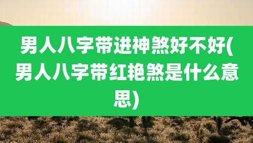 男人八字带进神煞好不好(男人八字带红艳煞是什么意思)