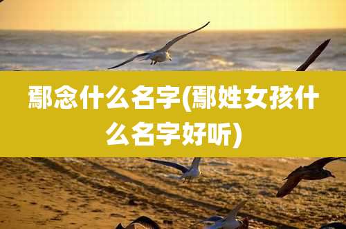 鄢念什么名字(鄢姓女孩什么名字好听)