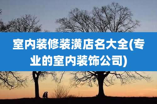室内装修装潢店名大全(专业的室内装饰公司)
