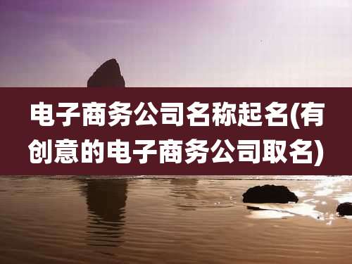 电子商务公司名称起名(有创意的电子商务公司取名)