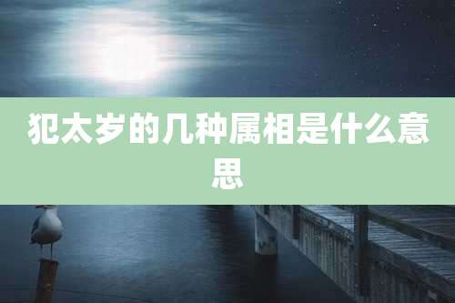 犯太岁的几种属相是什么意思