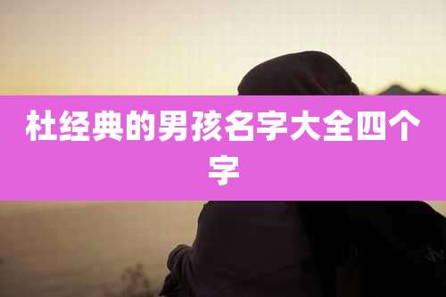 杜经典的男孩名字大全四个字