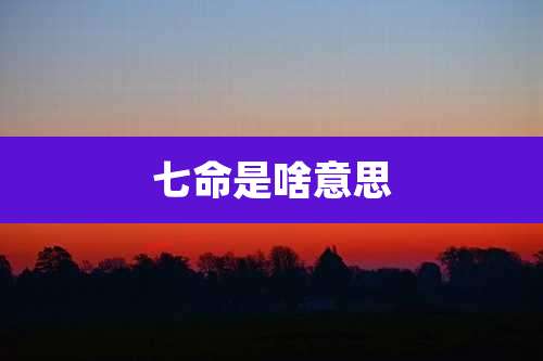 七命是啥意思