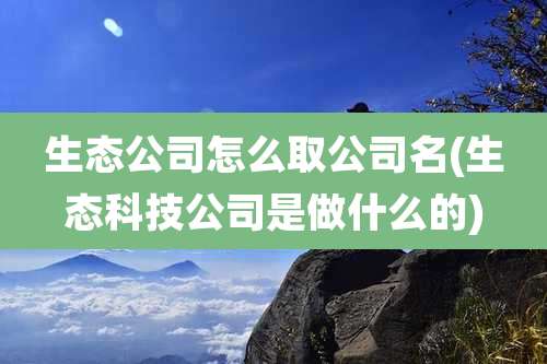 生态公司怎么取公司名(生态科技公司是做什么的)