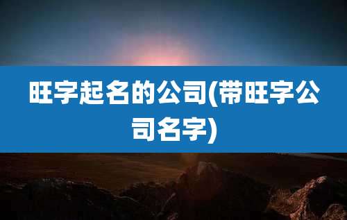 旺字起名的公司(带旺字公司名字)