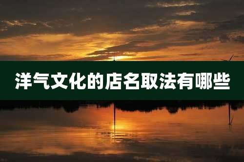 洋气文化的店名取法有哪些