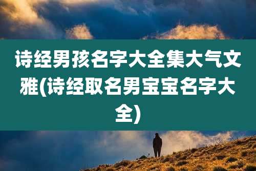 诗经男孩名字大全集大气文雅(诗经取名男宝宝名字大全)