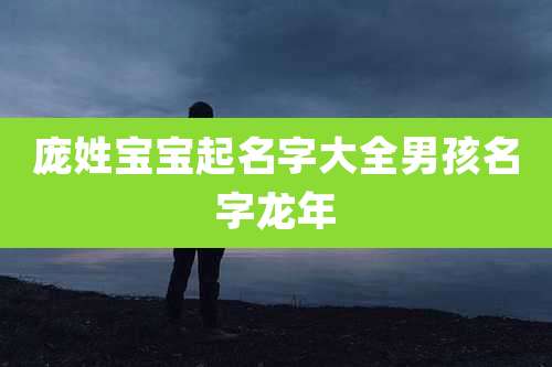 庞姓宝宝起名字大全男孩名字龙年