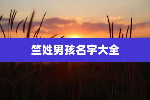 竺姓男孩名字大全