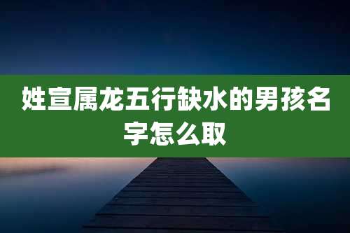 姓宣属龙五行缺水的男孩名字怎么取