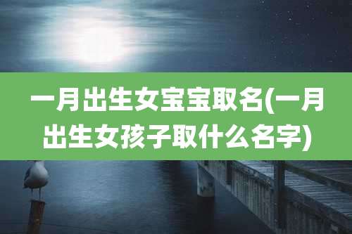 一月出生女宝宝取名(一月出生女孩子取什么名字)