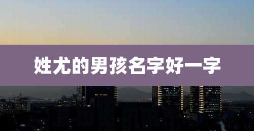 姓尤的男孩名字好一字