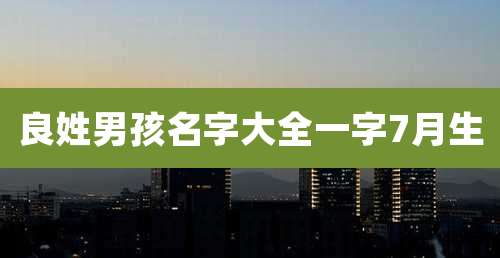 良姓男孩名字大全一字7月生
