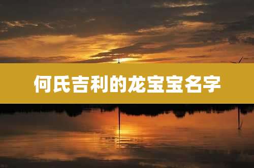 何氏吉利的龙宝宝名字