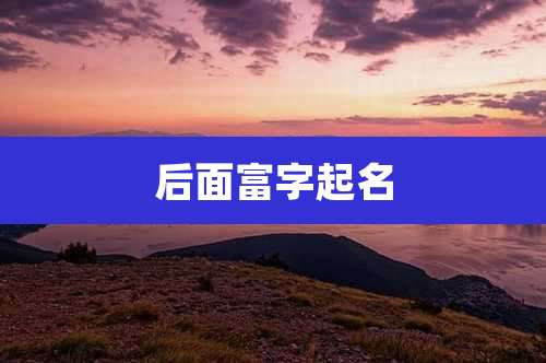 后面富字起名