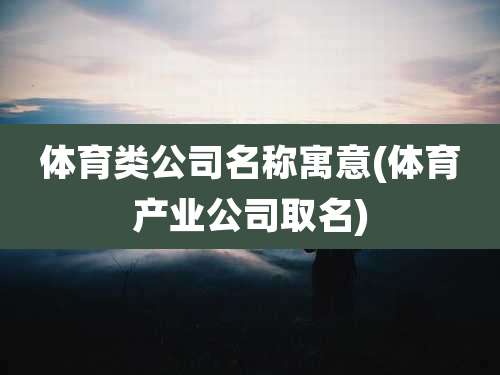 体育类公司名称寓意(体育产业公司取名)