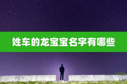 姓车的龙宝宝名字有哪些