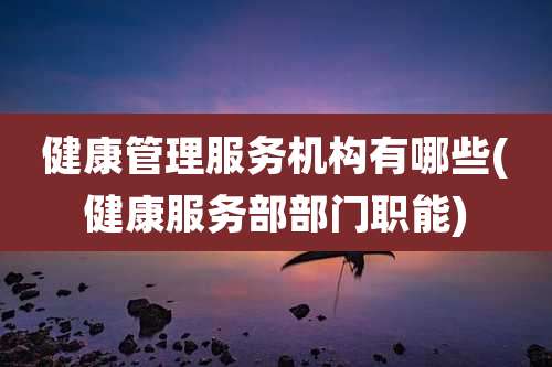 健康管理服务机构有哪些(健康服务部部门职能)
