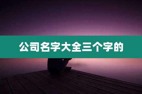 公司名字大全三个字的