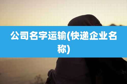公司名字运输(快递企业名称)