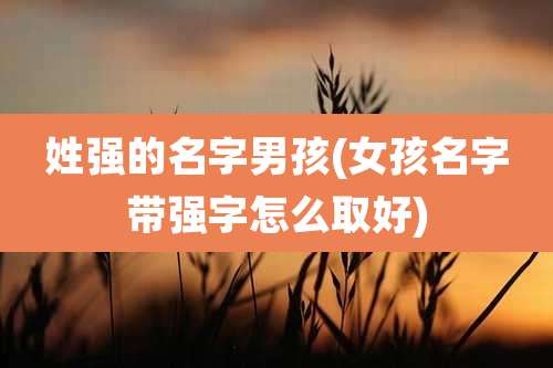 姓强的名字男孩(女孩名字带强字怎么取好)