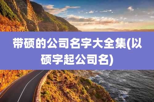 带硕的公司名字大全集(以硕字起公司名)